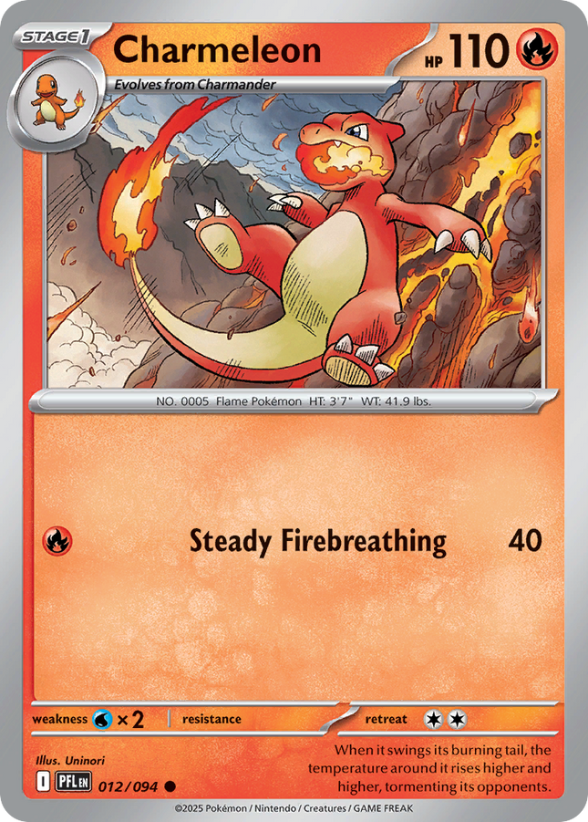 Charmeleon #012/094 Common (Reverse Holofoil) / Phantasmal Flames