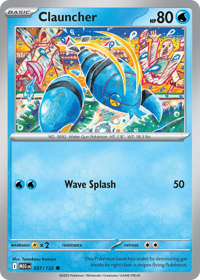 Clauncher #037/132 Common (Reverse Holofoil) / Mega Evolution