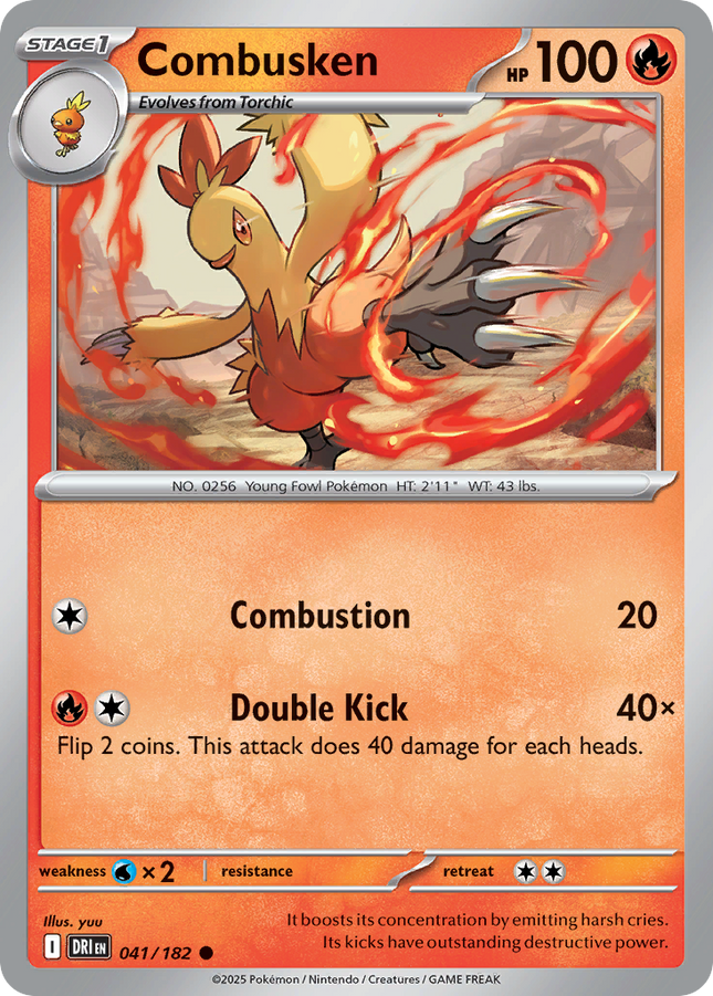 Combusken #041/182 Common (Reverse Holofoil) / Destined Rivals