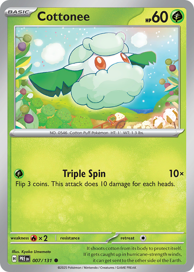 Cottonee #007/131 Common (Poke Ball Pattern) / Prismatic Evolutions