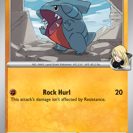 Cynthia's Gible #102/182 Common (Reverse Holofoil) / Destined Rivals