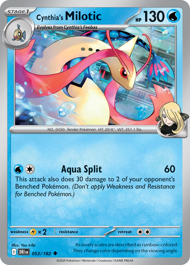 Cynthia's Milotic #053/182 Uncommon (Reverse Holofoil) / Destined Rivals