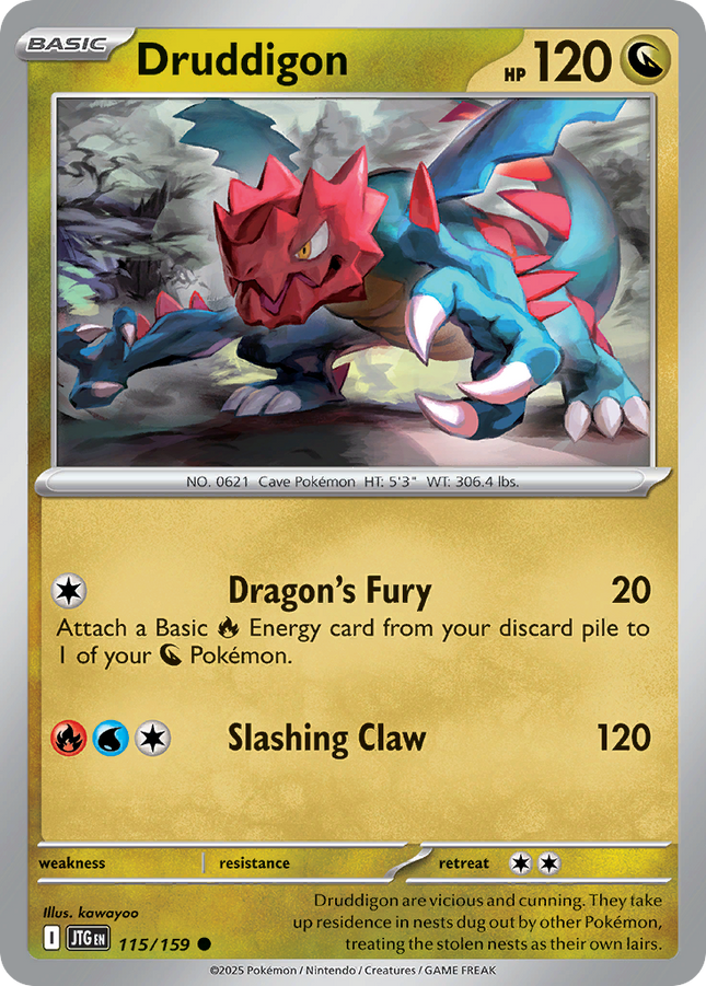 Druddigon #115/159 Common (Reverse Holofoil) / Journey Together