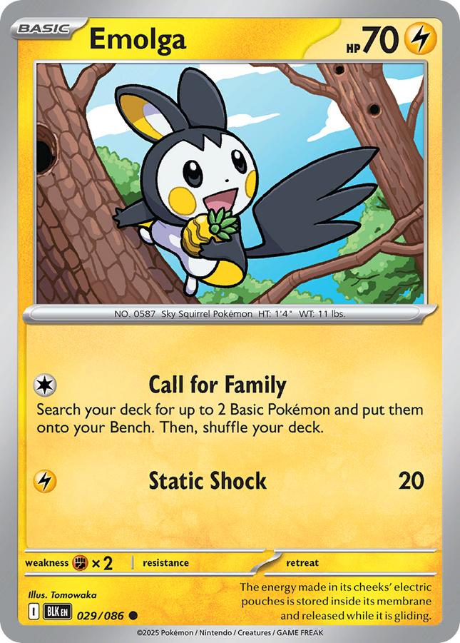 Emolga #029/086 Common / Black Bolt