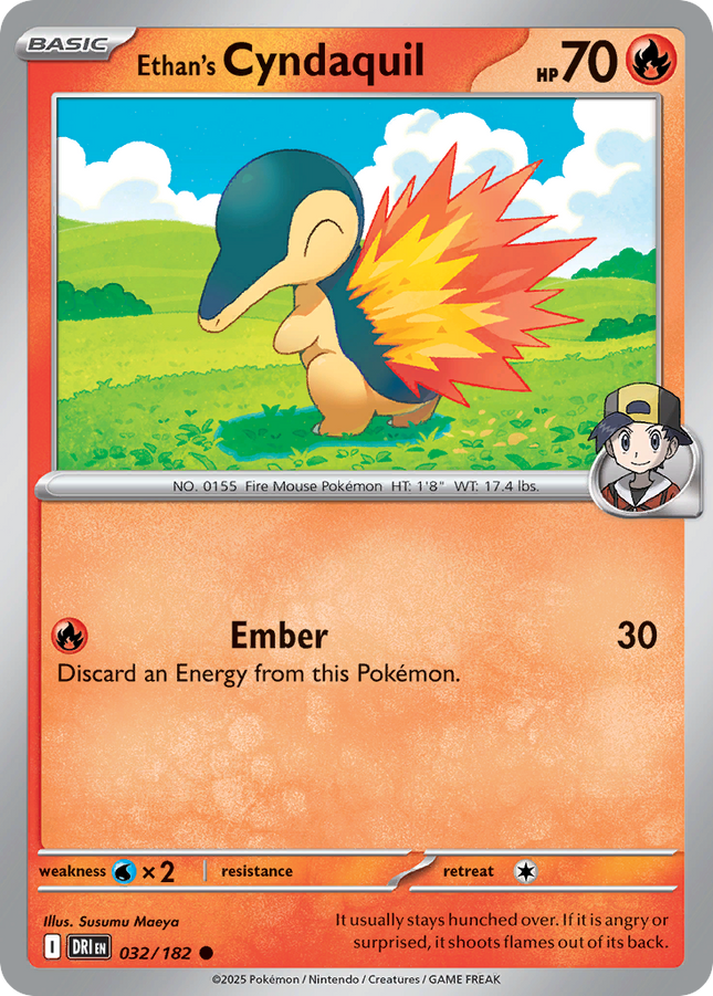 Ethan's Cyndaquil #032/182 Common (Reverse Holofoil) / Destined Rivals