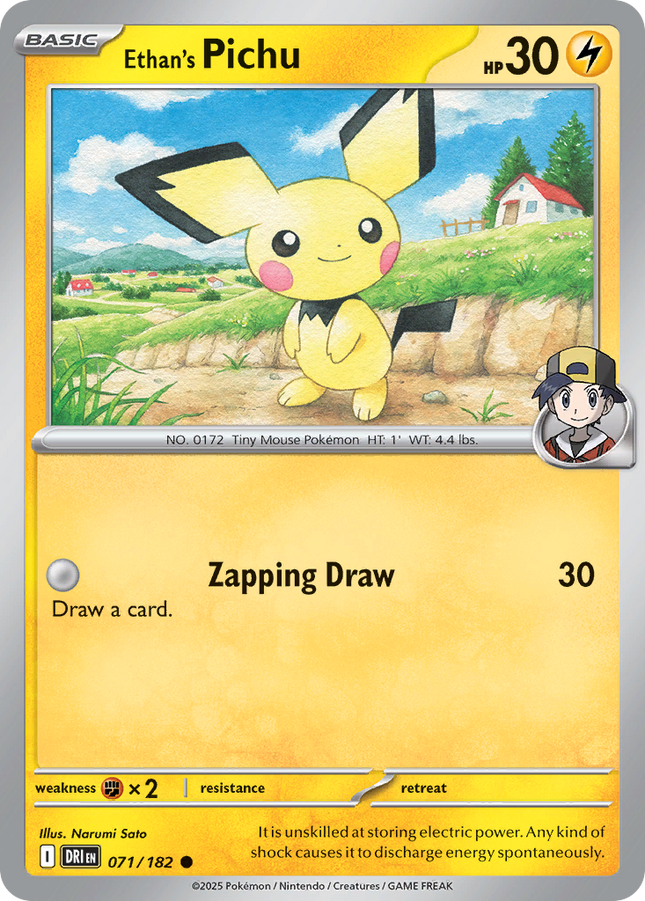 Ethan's Pichu #071/182 Common (Reverse Holofoil) / Destined Rivals