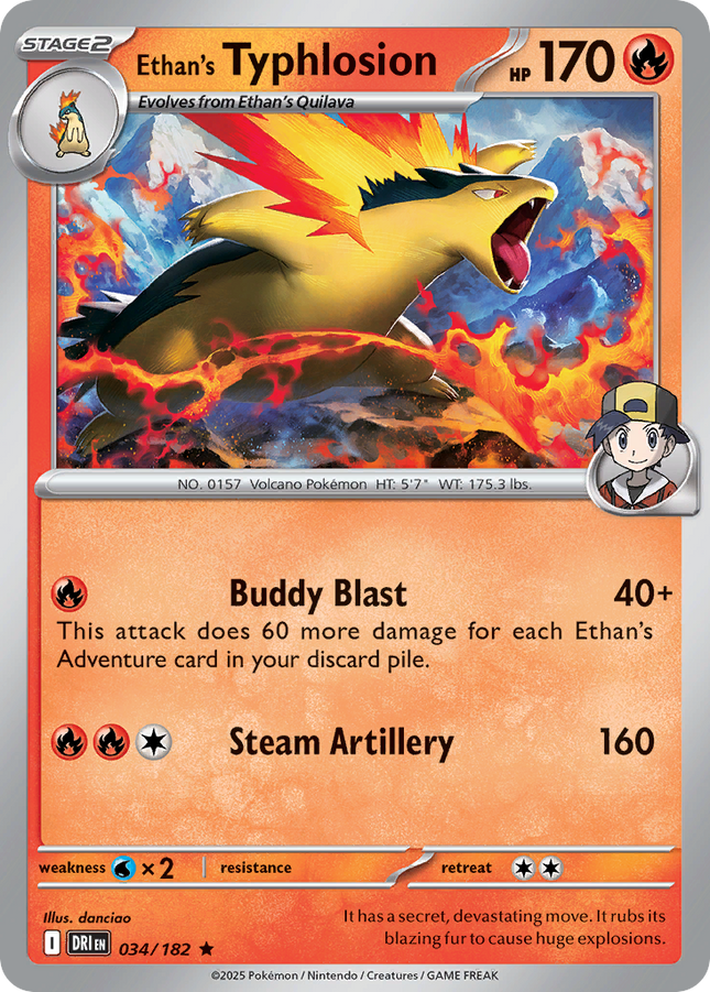 Ethan's Typhlosion #034/182 Rare (Reverse Holofoil) / Destined Rivals