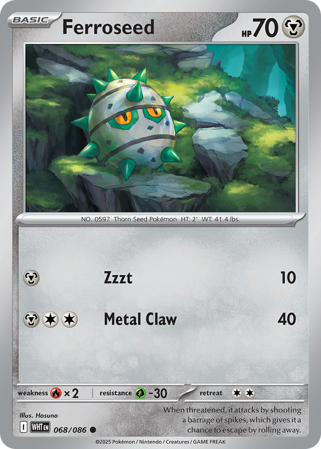 Ferroseed #068/086 Common (Reverse Holofoil) / White Flare