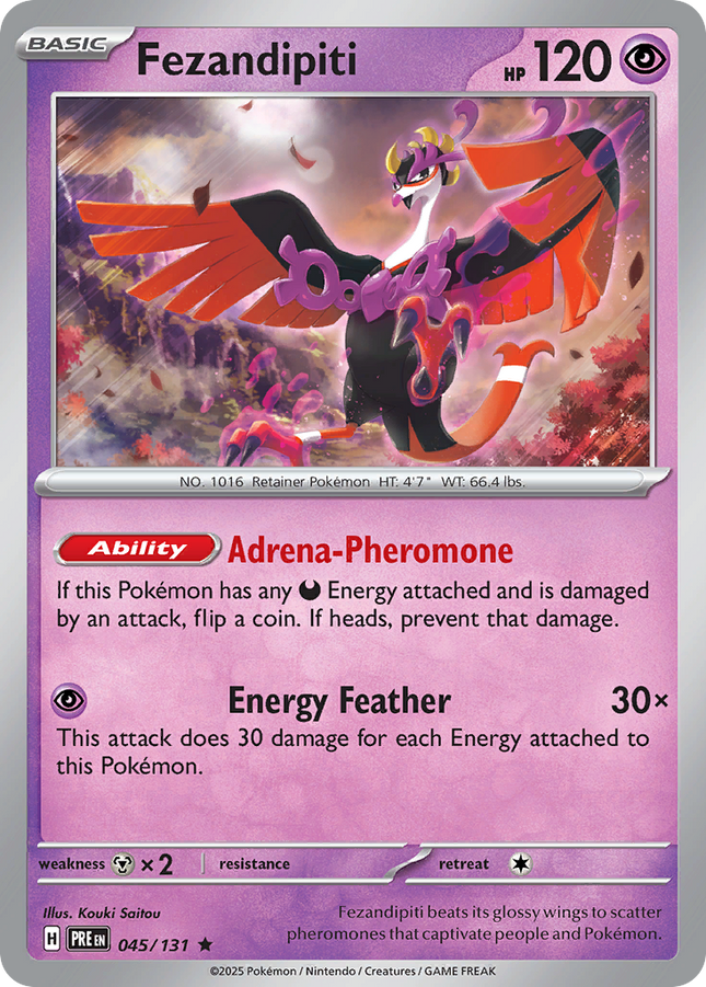 Fezandipiti #045/131 Rare (Reverse Holofoil) / Prismatic Evolutions