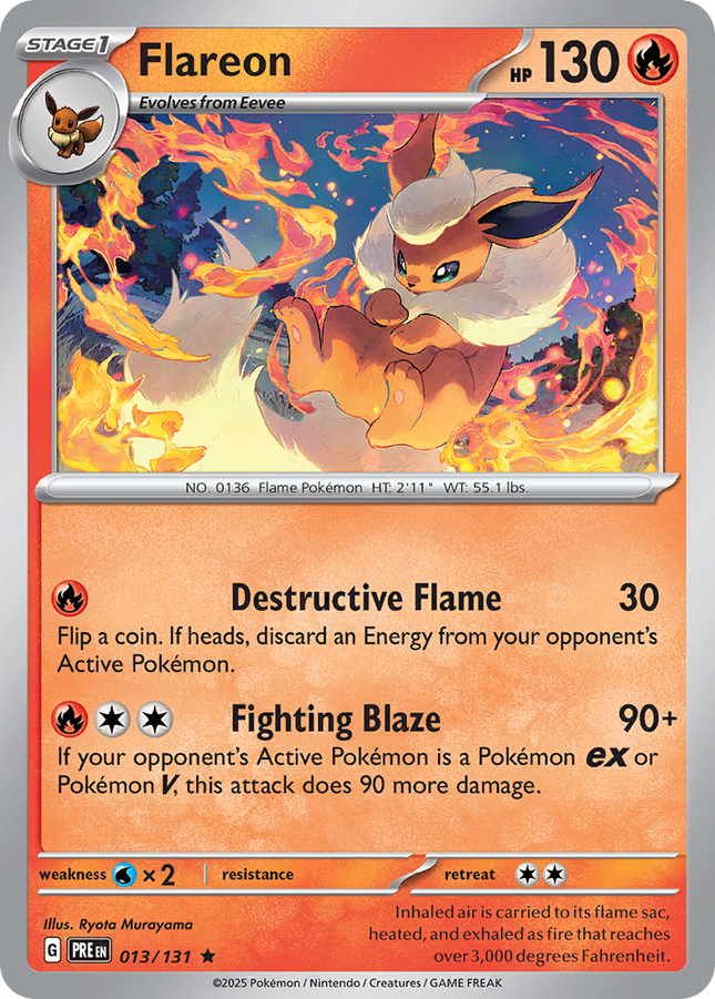 Flareon #013/131 Rare (Poke Ball Pattern) / Prismatic Evolutions