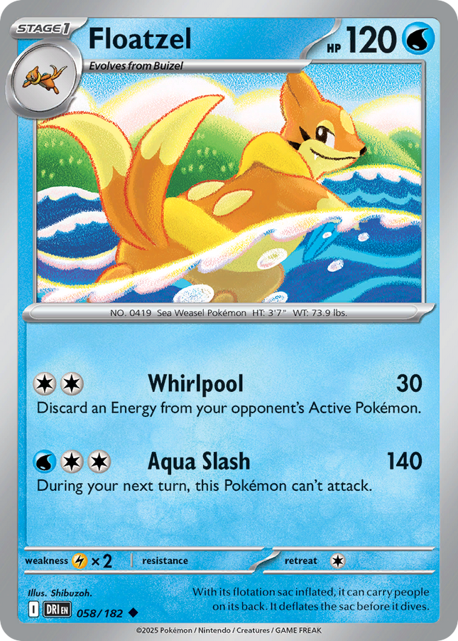 Floatzel #058/182 Uncommon (Reverse Holofoil) / Destined Rivals