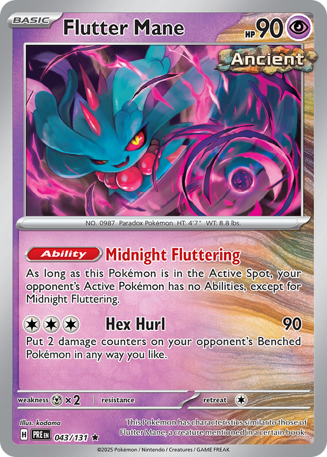 Flutter Mane #043/131 Rare (Poke Ball Pattern) / Prismatic Evolutions