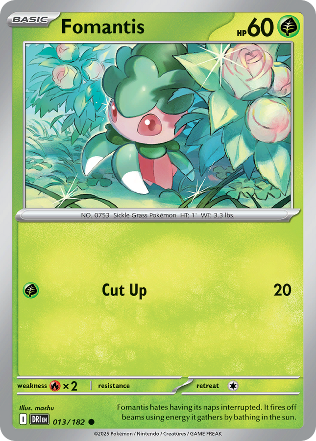 Fomantis #013/182 Common (Reverse Holofoil) / Destined Rivals