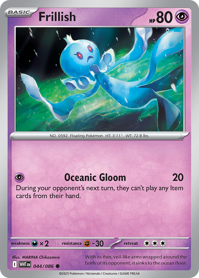 Frillish #044/086 Common (Reverse Holofoil) / White Flare