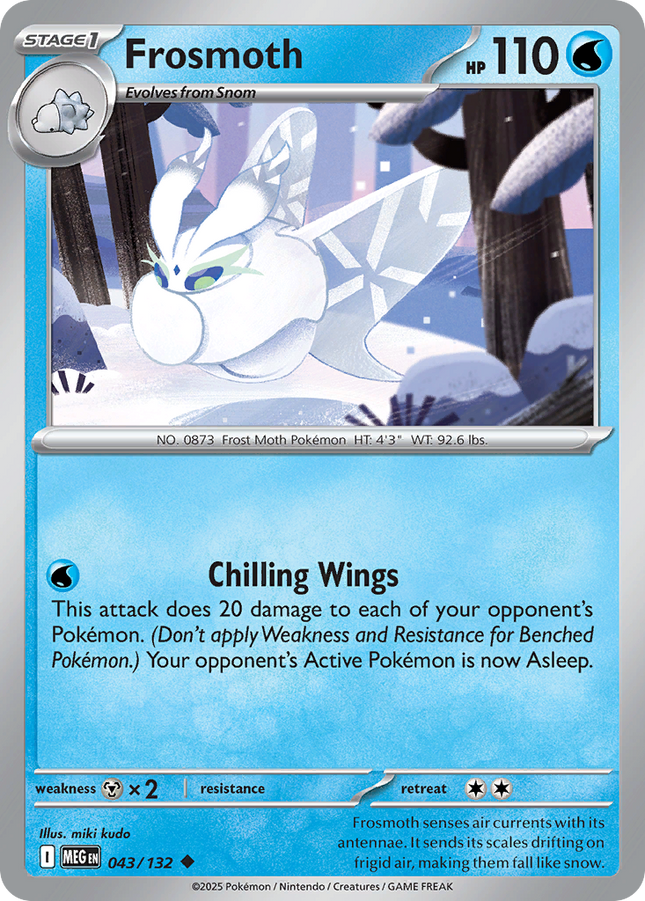 Frosmoth #043/132 Uncommon (Reverse Holofoil) / Mega Evolution