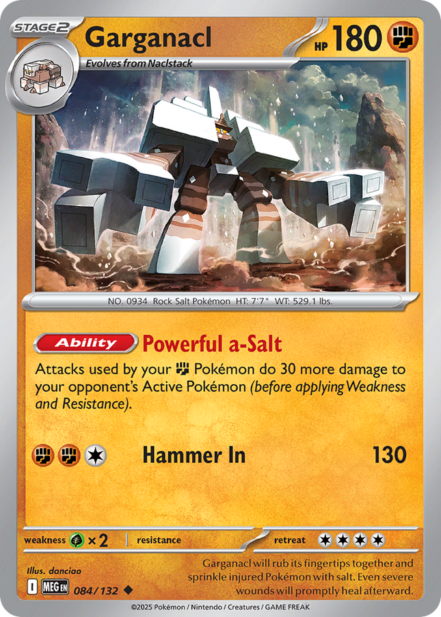 Garganacl #084/132 Uncommon (Reverse Holofoil) / Mega Evolution