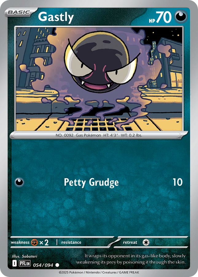 Gastly #054/094 Common (Reverse Holofoil) / Phantasmal Flames