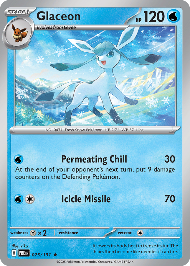 Glaceon #025/131 Rare (Poke Ball Pattern) / Prismatic Evolutions
