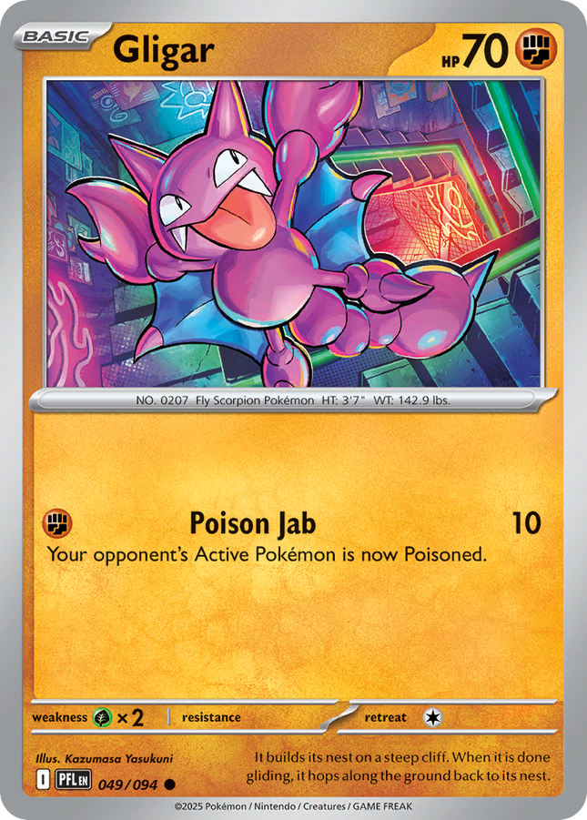 Gligar #049/094 Common (Reverse Holofoil) / Phantasmal Flames
