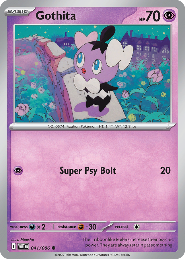 Gothita #041/086 Common (Reverse Holofoil) / White Flare