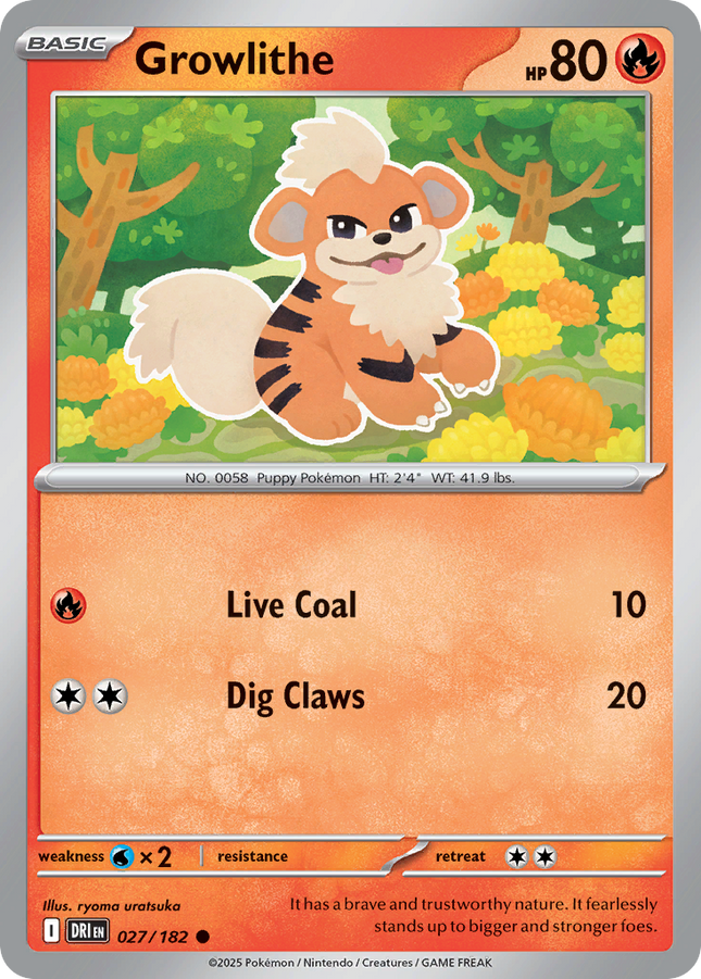 Growlithe #027/182 Common (Reverse Holofoil) / Destined Rivals