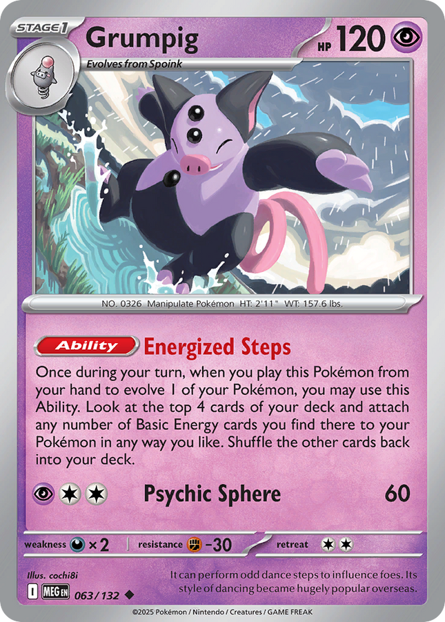 Grumpig #063/132 Uncommon (Reverse Holofoil) / Mega Evolution