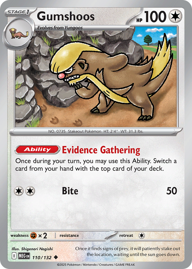 Gumshoos #110/132 Uncommon (Reverse Holofoil) / Mega Evolution