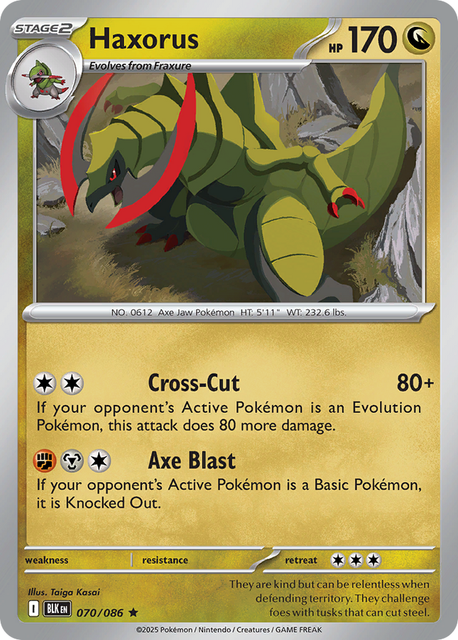 Haxorus #070/086 Rare (Holofoil) / Black Bolt