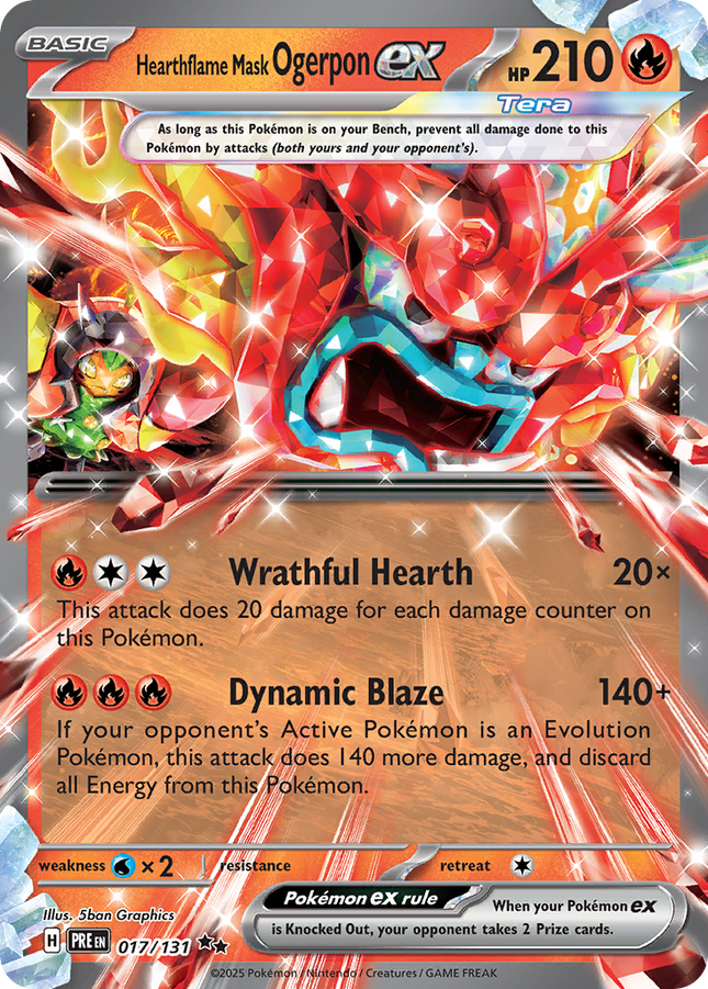 Hearthflame Mask Ogerpon EX #017/131 Double Rare (Holofoil) / Prismatic Evolutions