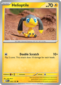 Helioptile #052/132 Common (Reverse Holofoil) / Mega Evolution