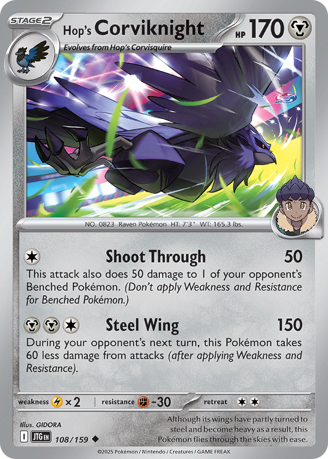 Hop's Corviknight #108/159 Uncommon (Reverse Holofoil) / Journey Together