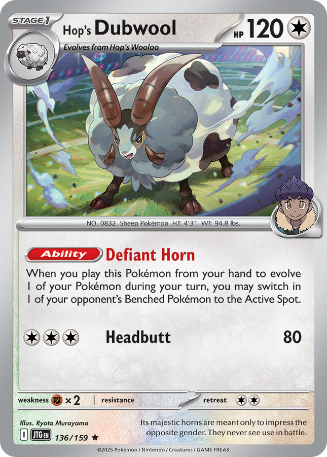 Hop's Dubwool #136/159 Rare (Holofoil) / Journey Together