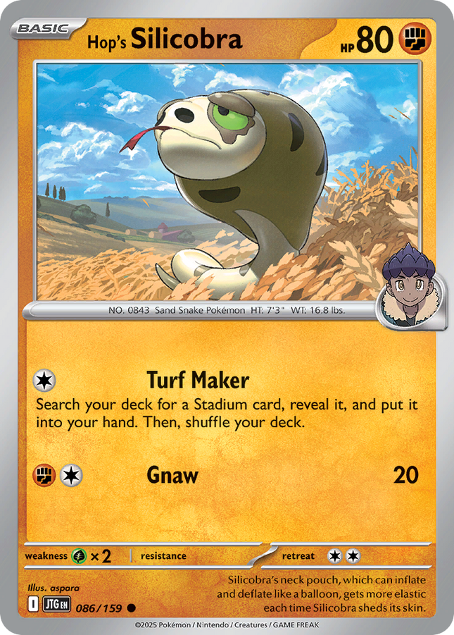 Hop's Silicobra #086/159 Common (Reverse Holofoil) / Journey Together