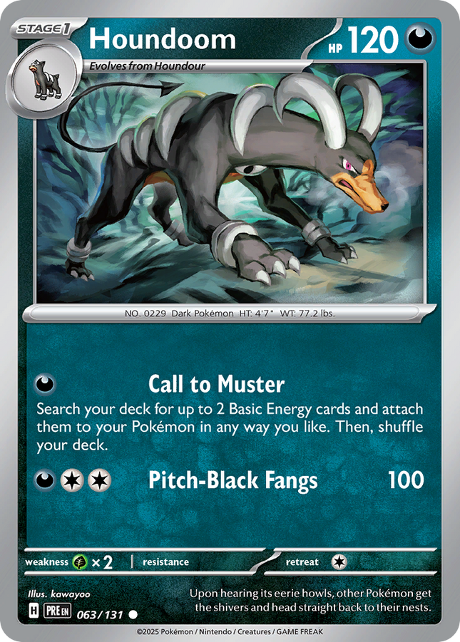 Houndoom #063/131 Common (Reverse Holofoil) / Prismatic Evolutions