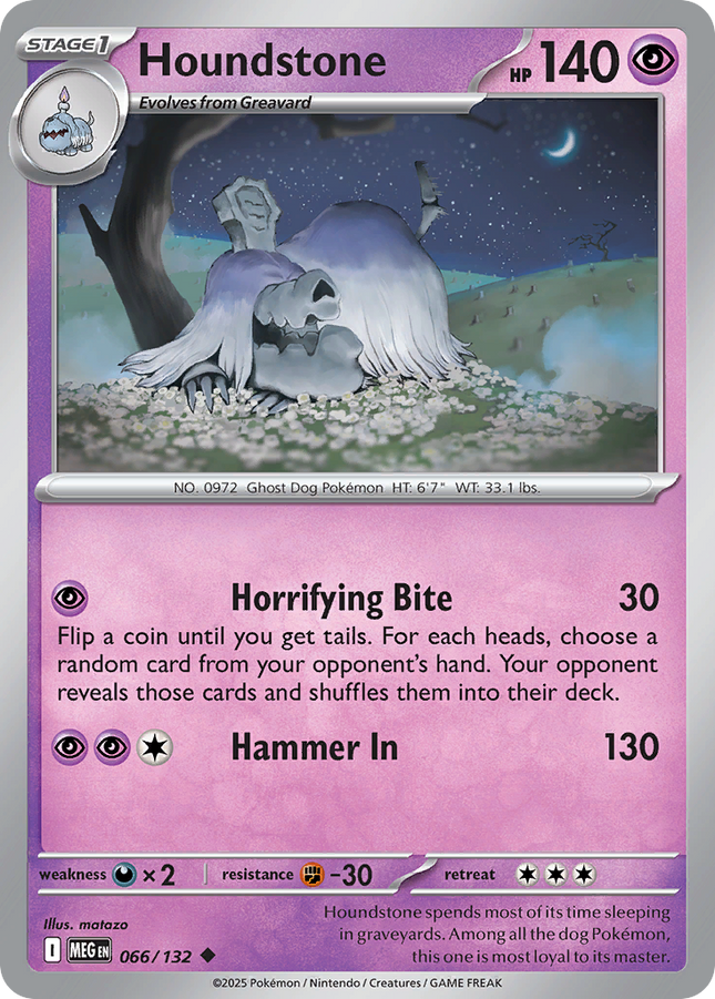 Houndstone #066/132 Uncommon (Reverse Holofoil) / Mega Evolution