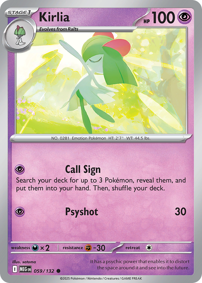 Kirlia #059/132 Common (Reverse Holofoil) / Mega Evolution
