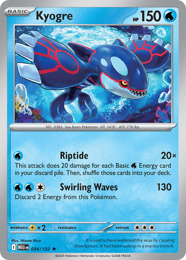 Kyogre #034/132 Rare (Holofoil) / Mega Evolution