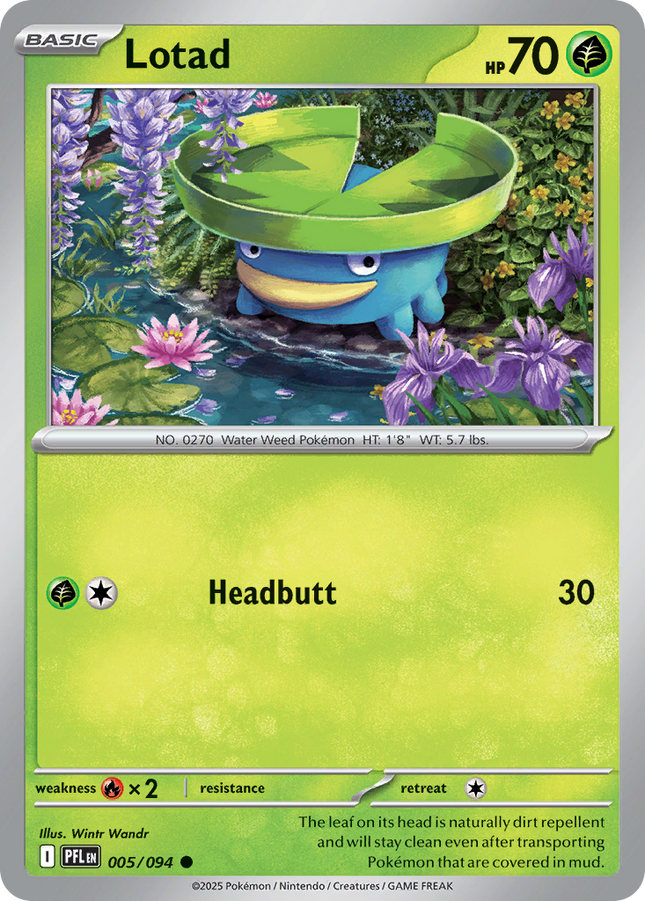 Lotad #005/094 Common (Reverse Holofoil) / Phantasmal Flames