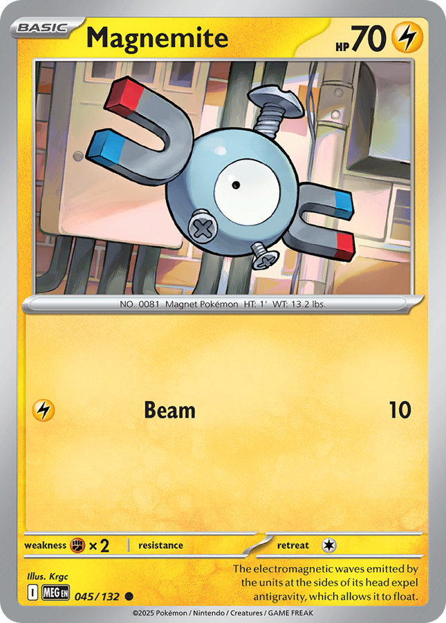Magnemite #045/132 Common (Reverse Holofoil) / Mega Evolution