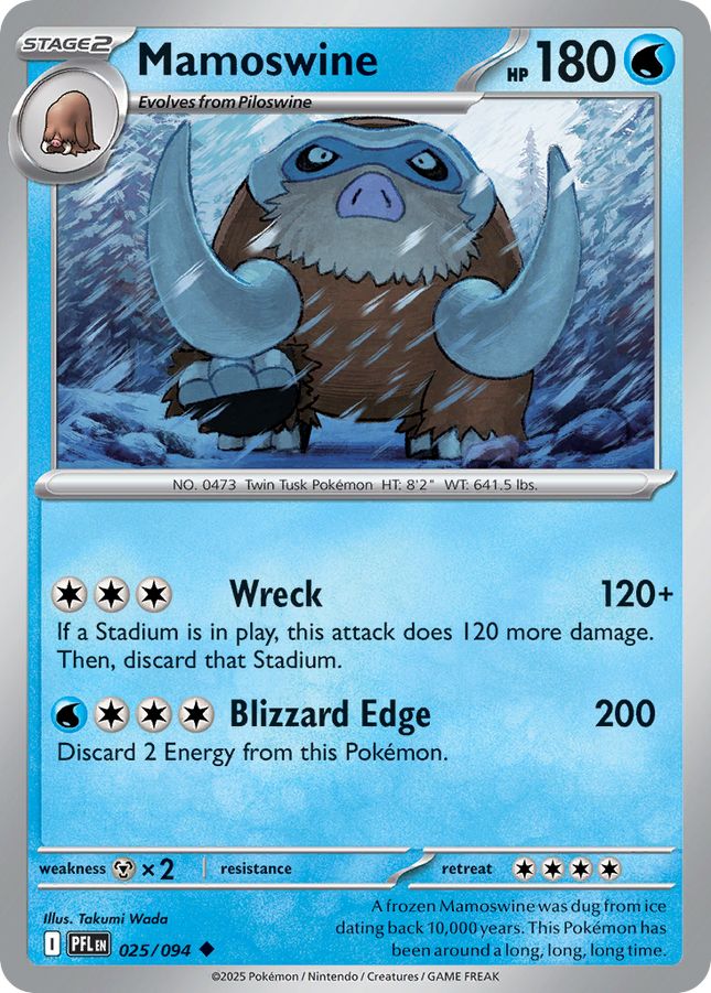 Mamoswine #025/094 Uncommon (Reverse Holofoil) / Phantasmal Flames
