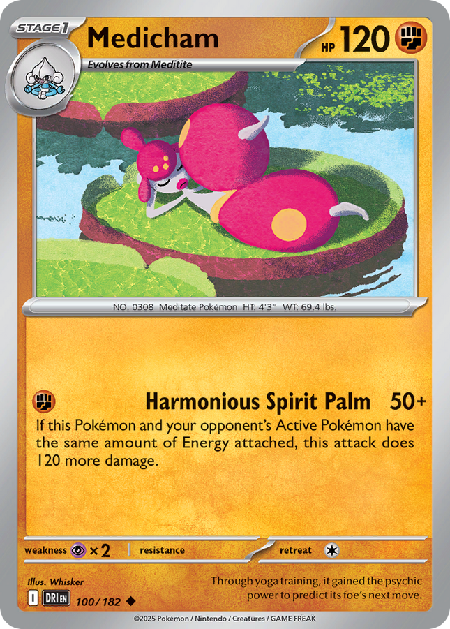 Medicham #100/182 Uncommon (Reverse Holofoil) / Destined Rivals