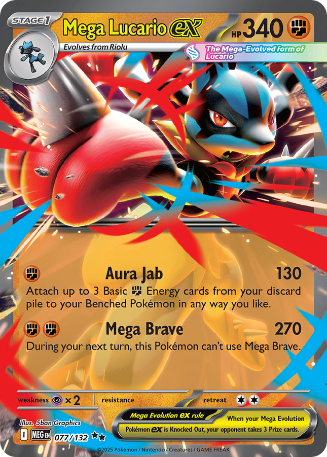 Mega Lucario EX #077/132 Double Rare (Holofoil) / Mega Evolution