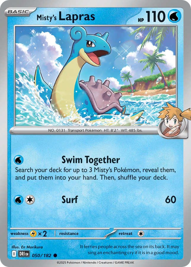 Misty's Lapras #050/182 Common (Reverse Holofoil) / Destined Rivals