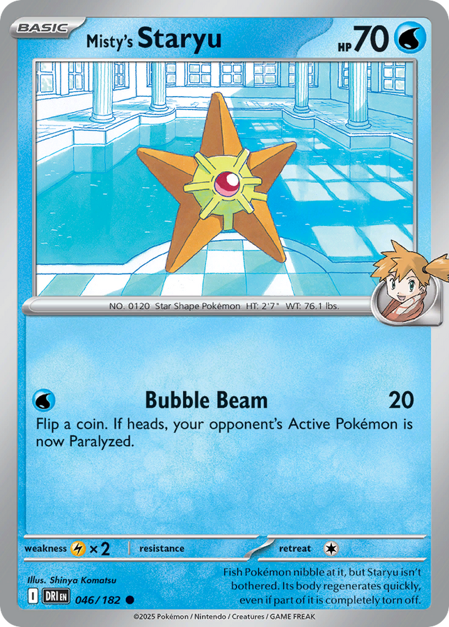 Misty's Staryu #046/182 Common (Reverse Holofoil) / Destined Rivals
