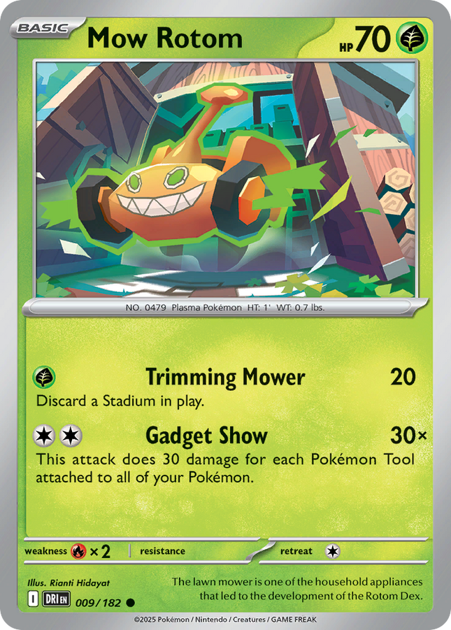 Mow Rotom #009/182 Common (Reverse Holofoil) / Destined Rivals