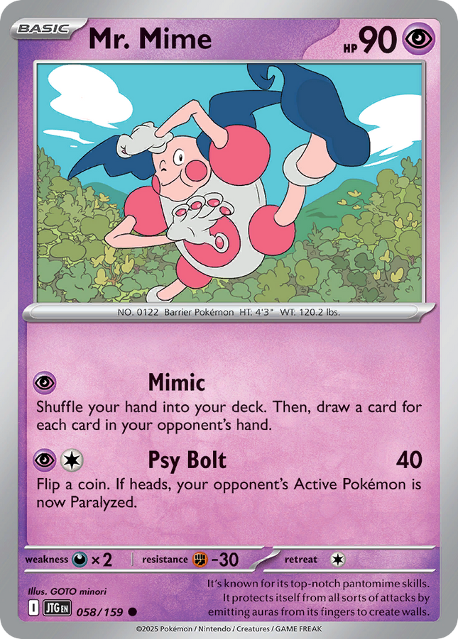 Mr. Mime #058/159 Common (Reverse Holofoil) / Journey Together