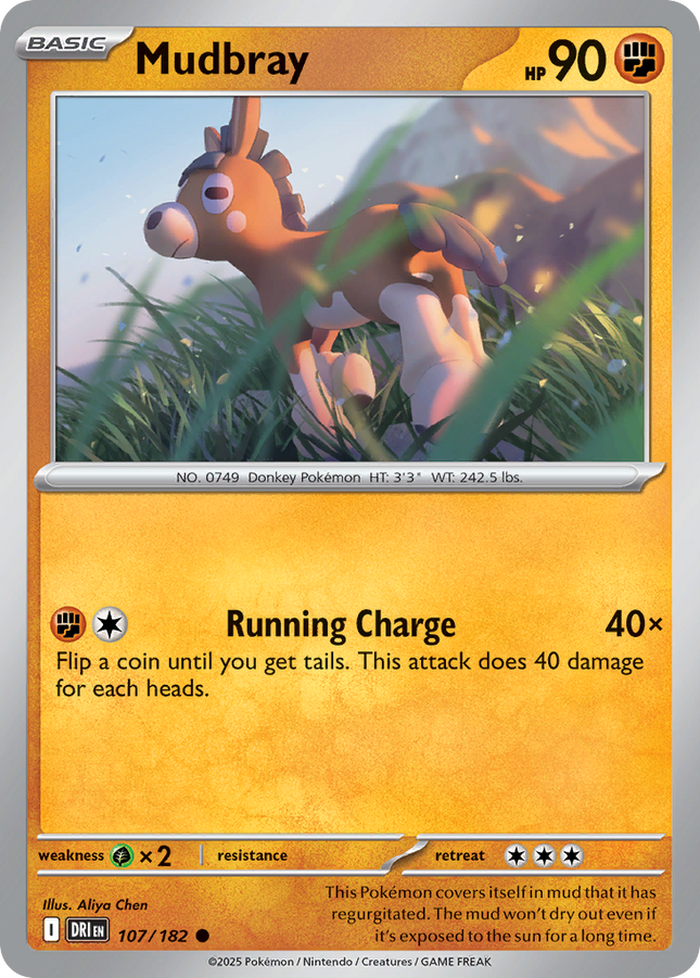 Mudbray #107/182 Common (Reverse Holofoil) / Destined Rivals