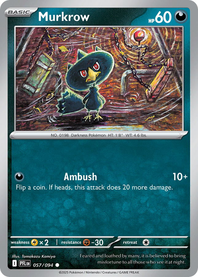 Murkrow #057/094 Common (Reverse Holofoil) / Phantasmal Flames