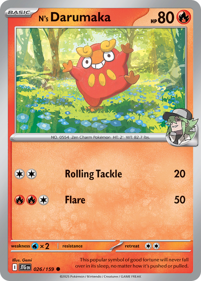 N's Darumaka #026/159 Common (Reverse Holofoil) / Journey Together