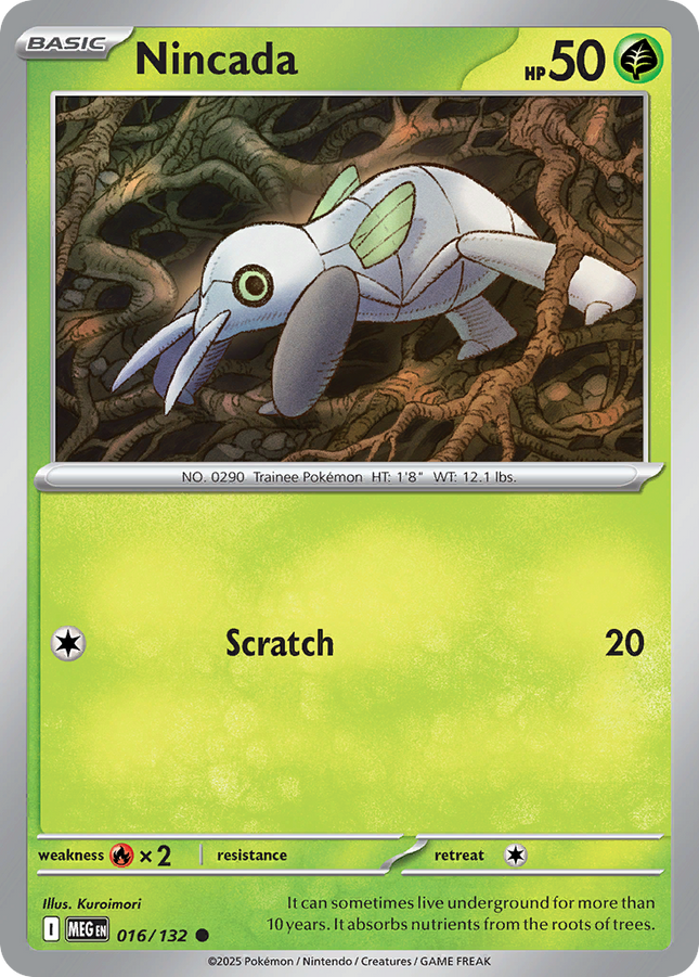 Nincada #016/132 Common (Reverse Holofoil) / Mega Evolution